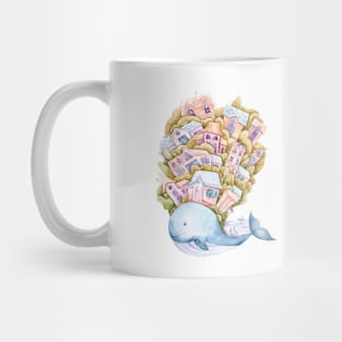 Watercolor cartoon cute whale illustration Mug